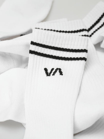 RVCA Socks 5 Pack Union III Crew White Size 7-11 Skateboard Sox