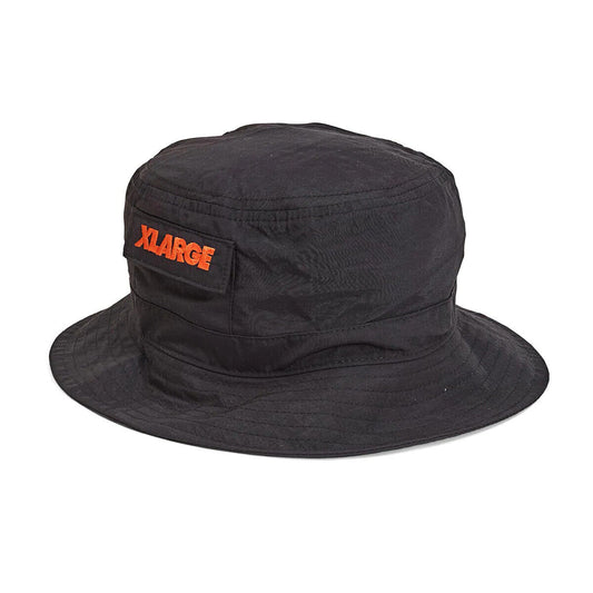 XLarge Bucket Hat Nylon Stash Pocket Black / Orange OSFA