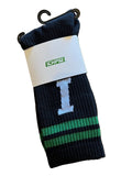 Ichpig Icon Stripe Calf Socks Black Og Green White