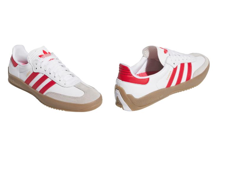 Adidas Shoes Puig Samba Jq5865 White Scarlet Gum Shoe Skateboard Lucas
