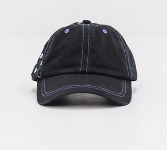 Next Door LOGO HAT cap BLACK / PURPLE CONTRAST STITCH Skate Kingpin store