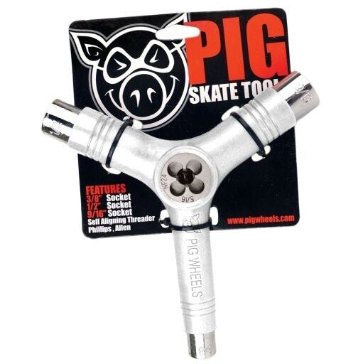 Pig Skateboard Wheels Skate Y Tool and Re-Threader White
