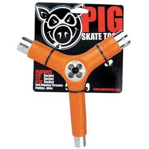 Pig Skateboard Wheels Skate Y Tool and Re-Threader Orange