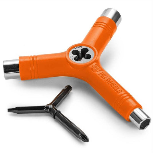 Pig Skateboard Wheels Skate Y Tool and Re-Threader Orange