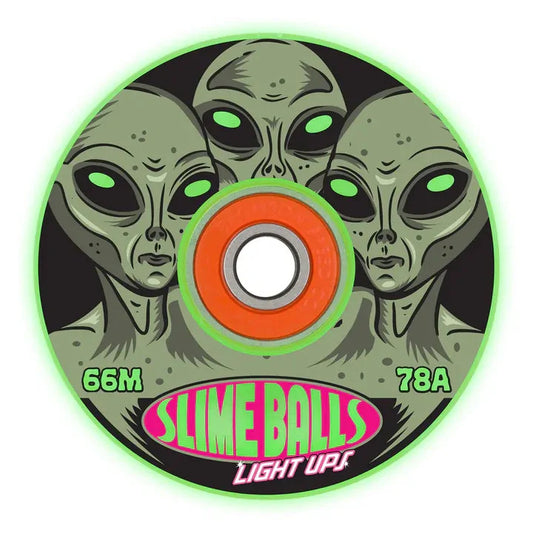 Santa Cruz - Slime Balls Light Ups 66mm 78a Slime Balls Skateboard Wheels Green