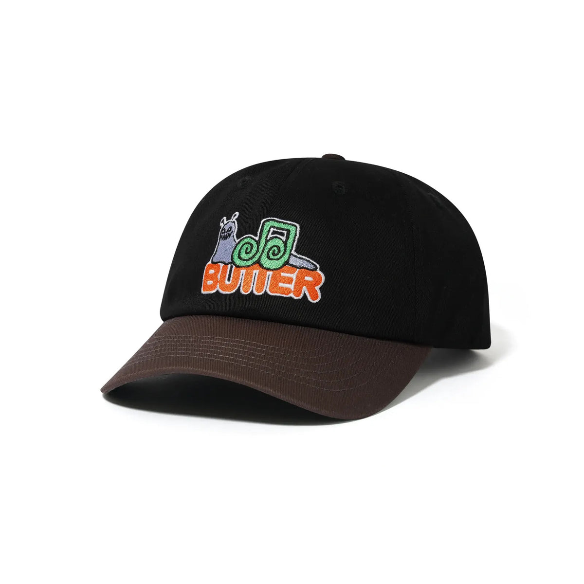 Butter Goods Snail 6 Panel Cap Osfa Black Brown Strap Back Buttergoods