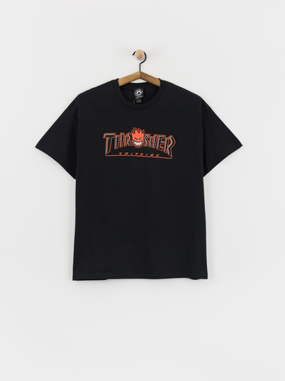 Thrasher x Spitfire Tee Big Head Outline Black