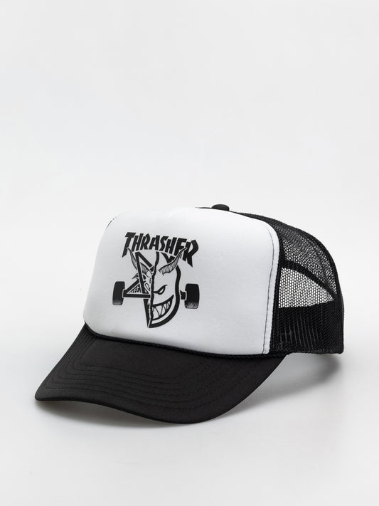 Thrasher x Spitfire Thrash & Burn Trucker Cap Black/White