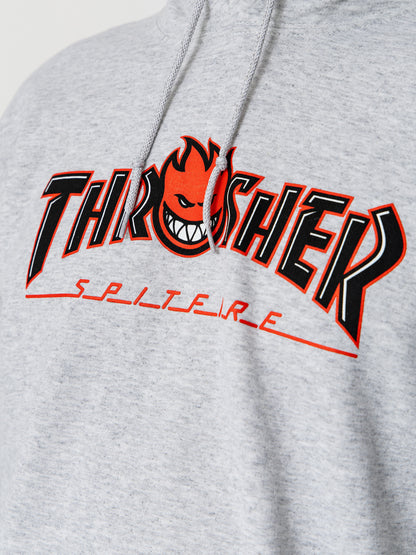 Thrasher x Spitfire Hood Big Head Ash Grey Pullover