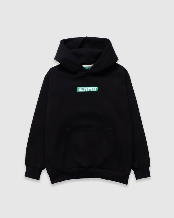 ichpig strike cordless Jumper Black Pull Over Hoodie Hood Fleece ICHPIG