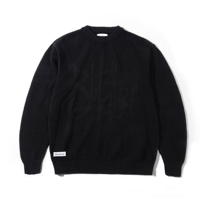 Butter Goods - Scribble Knit Sweater, Black Pull Over Knit Buttergoods Jumper