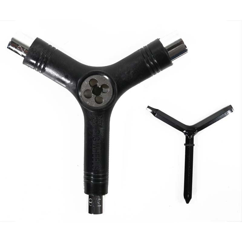 Pig Skateboard Wheels Skate Y Tool and Re-Threader Black