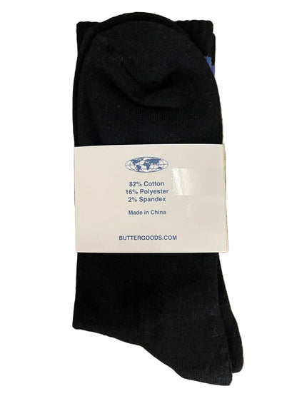 Butter Goods - Stripe Black Sock Blue / Green Pair Socks Buttergoods US Mens 7 -