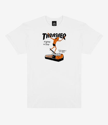 Thrasher Tee Neckface Coffin White Premium Skateboard Magazine T-Shirt