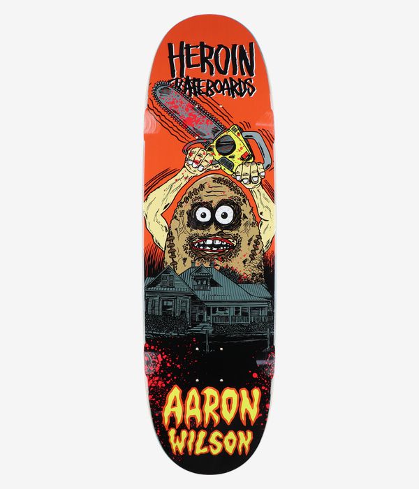 Heroin Skateboard Deck Aaron Wilson Teggxas Chainsaw Egg Symmetrical 9 125