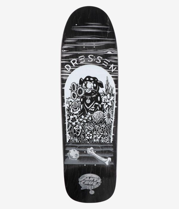 Santa Cruz Skateboard Deck Eric Dressen UV Pup Shaped 9.3" Black Stain Reissue