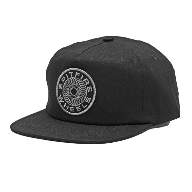 Spitfire Wheels Cap Classic 87 Swirl Patch Black Snapback Skateboard Hat
