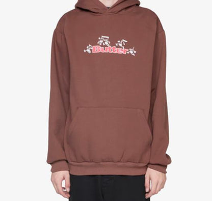 Butter Goods - Tempo logo Hoodie chocolate hood hoody brown