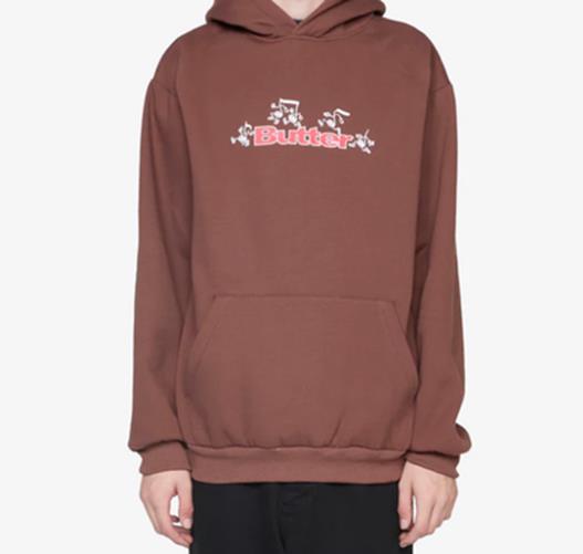 Butter Goods - Tempo logo Hoodie chocolate hood hoody brown