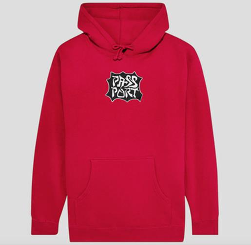 Pass Port Glyph Hoodie Red Pass Port Passport Hoodie
