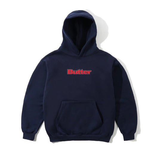 Butter Goods - Ripstop Logo Applique Pullover Hood Navy Hoodie Fleece Buttergood