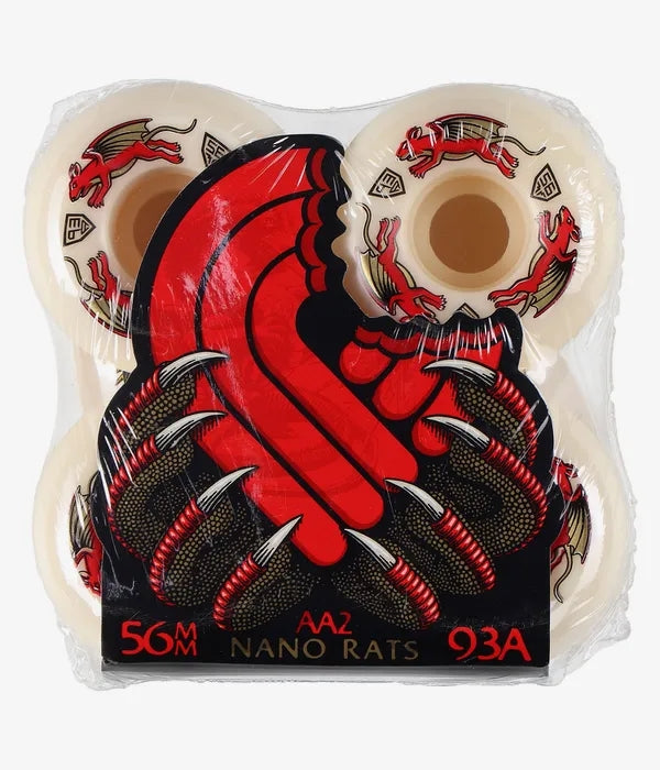Powell Peralta Wheels Dragon Formula Red Nano Rats 56mm x 39mm 93A AA2