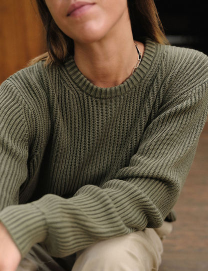 Mr Simple Fisher Knit Jumper - Fatigue