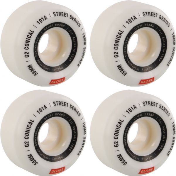 Globe Skateboard Wheels G2 Conical Street White Essential 55Mm