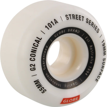 Globe Skateboard Wheels G2 Conical Street White/Essential 55mm