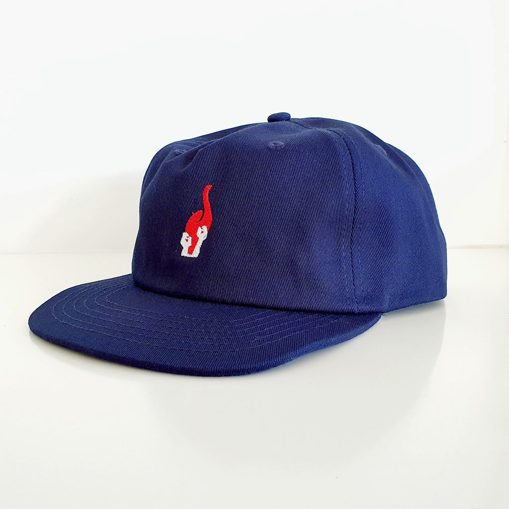 Amnesia Cap Og Logo Navy Snapback Skateboard Magazine Hat