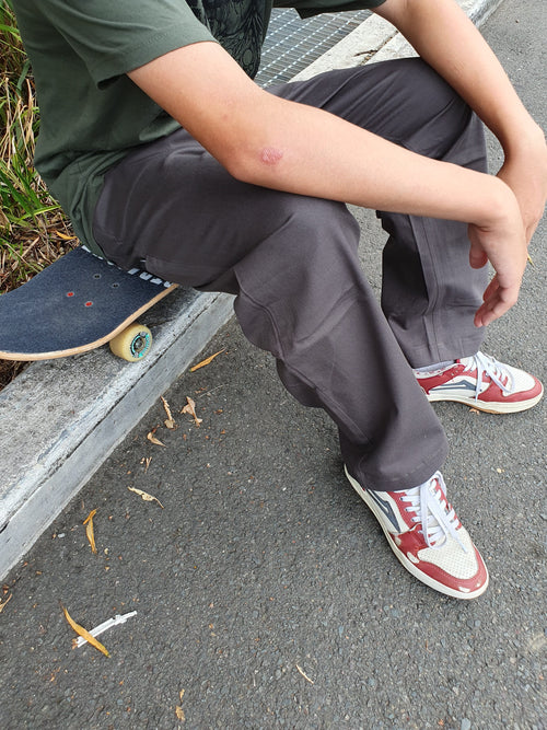 Kingpin Skate Supply Pants Louies Tapered Chino Charcoal Skateboard Pants