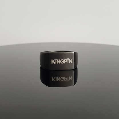Kingpin Skate Supply Signet Ring Rectangle OG Black Titanium