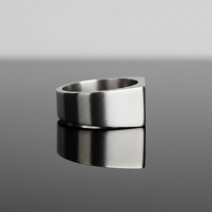 Kingpin Skate Supply Signet Ring Rectangle OG Silver Titanium
