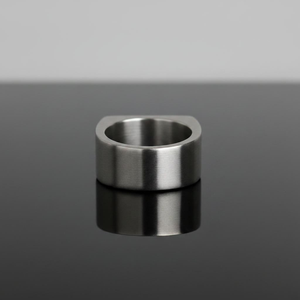 Kingpin Skate Supply Signet Ring Rectangle OG Silver Titanium