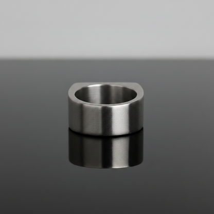 Kingpin Skate Supply Signet Ring Rectangle OG Silver Titanium