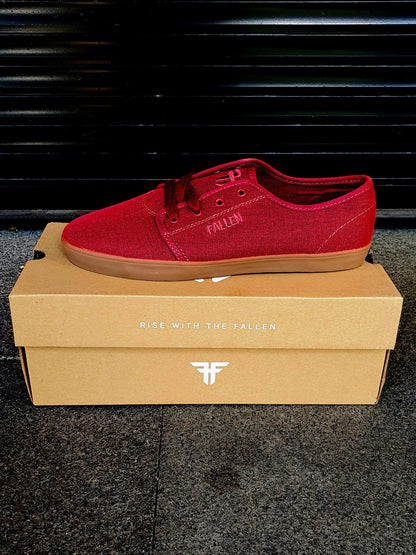 Fallen Shoes Daze Washed Red Gum Vegan US SIZE Skateboard Sneakers
