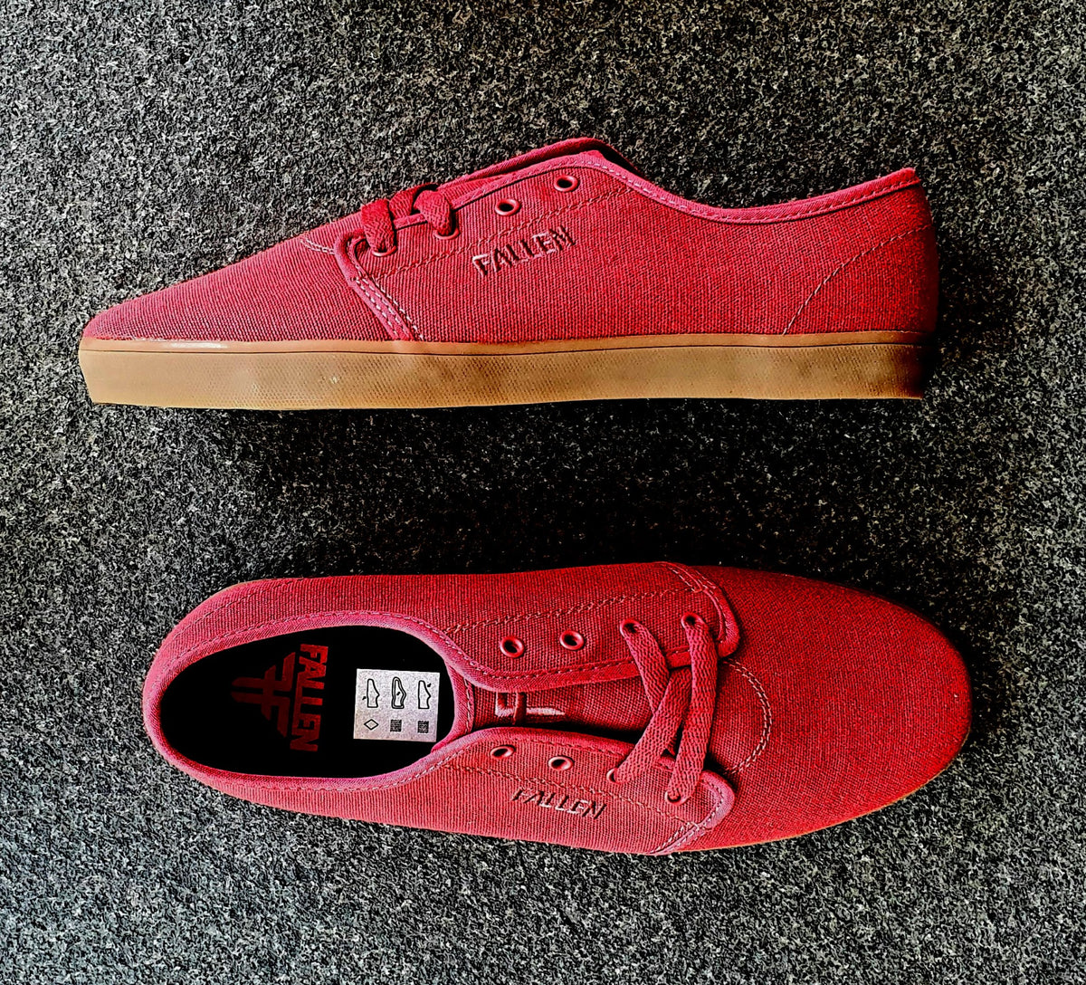 Fallen Shoes Daze Washed Red Gum Vegan Us Size Skateboard Sneakers