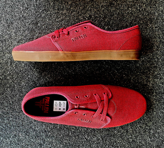 Fallen Shoes Daze Washed Red Gum Vegan US SIZE Skateboard Sneakers