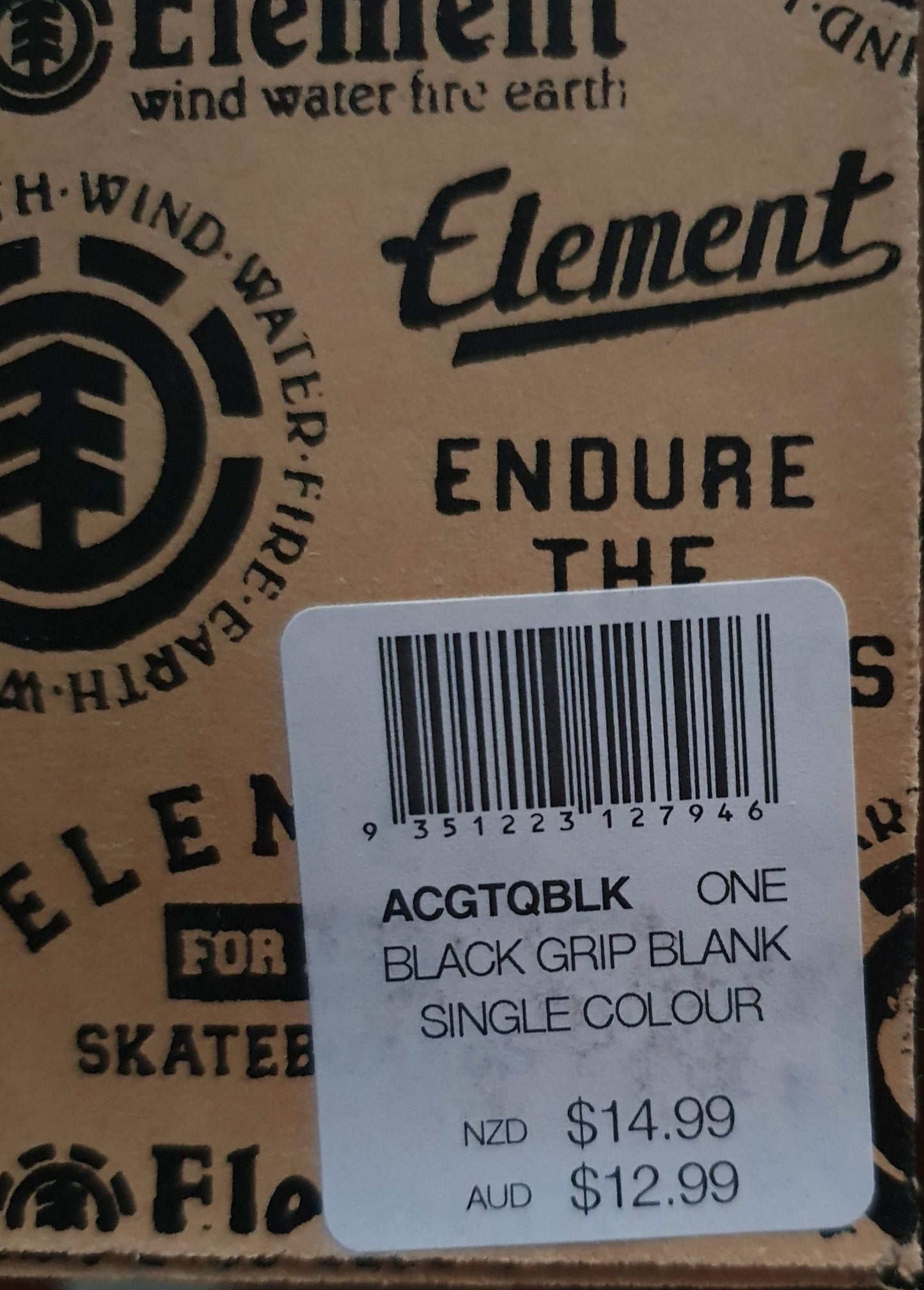 Element Grip Tape Black Skateboard Deck Griptape Full Sheet