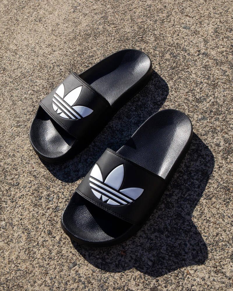 Adidas Originals Shoes Adilette Lite Slides Black White Black Slip On Sandals