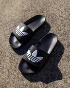 Adidas Originals Shoes Adilette Lite Slides Black White Black Slip On Sandals