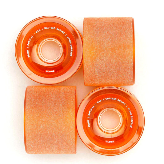 Globe Skateboard Wheels Conical Cruiser 70Mm Clear Amber 83A