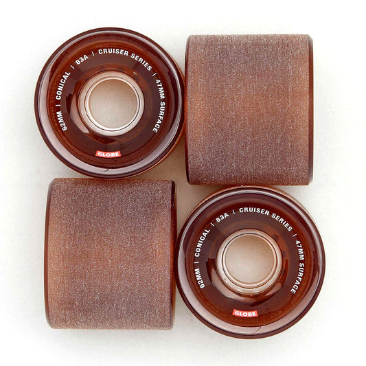 Globe Skateboard Wheels Conical Cruiser 62Mm Clear Coffee 83A