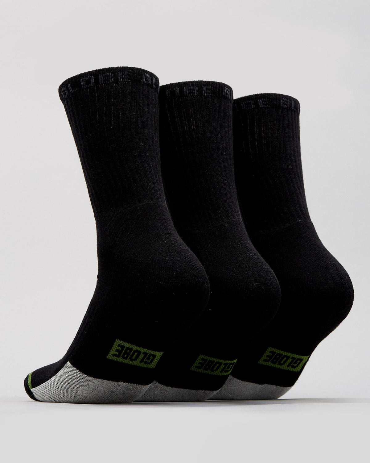 Globe Socks 3 Pack Low Impact Crew Black Size 7 11 Skateboard Sox