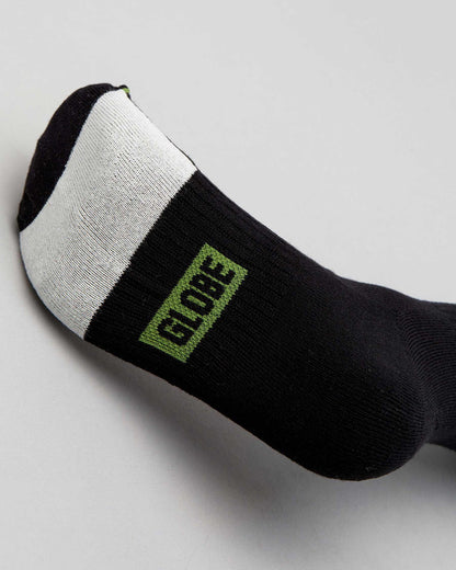 Globe Socks 3 Pack Low Impact Crew Black Size 7-11 Skateboard Sox