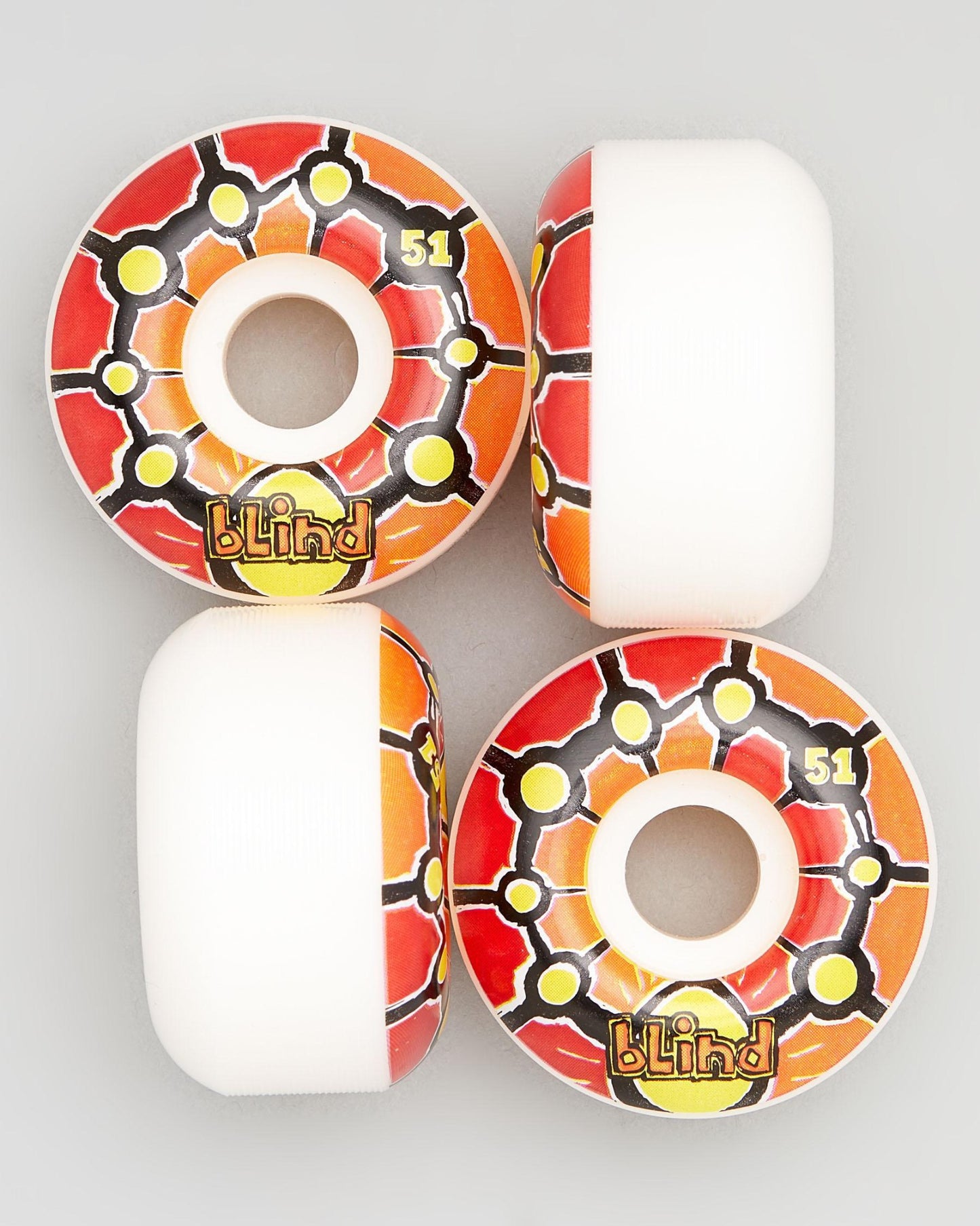 Blind Skateboard Wheels Round Space Red Orange 51mm V2 Wide