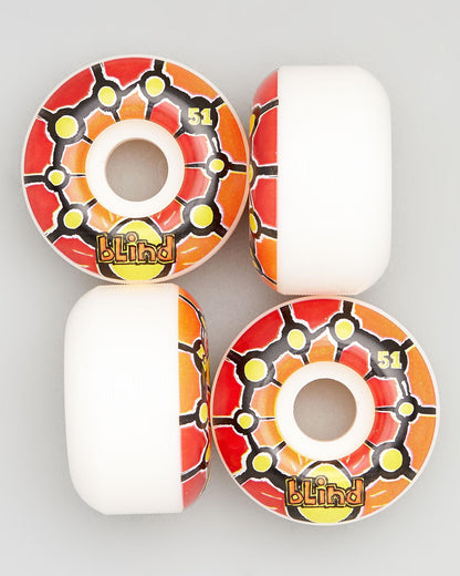 Blind Skateboard Wheels Round Space Red Orange 51mm V2 Wide