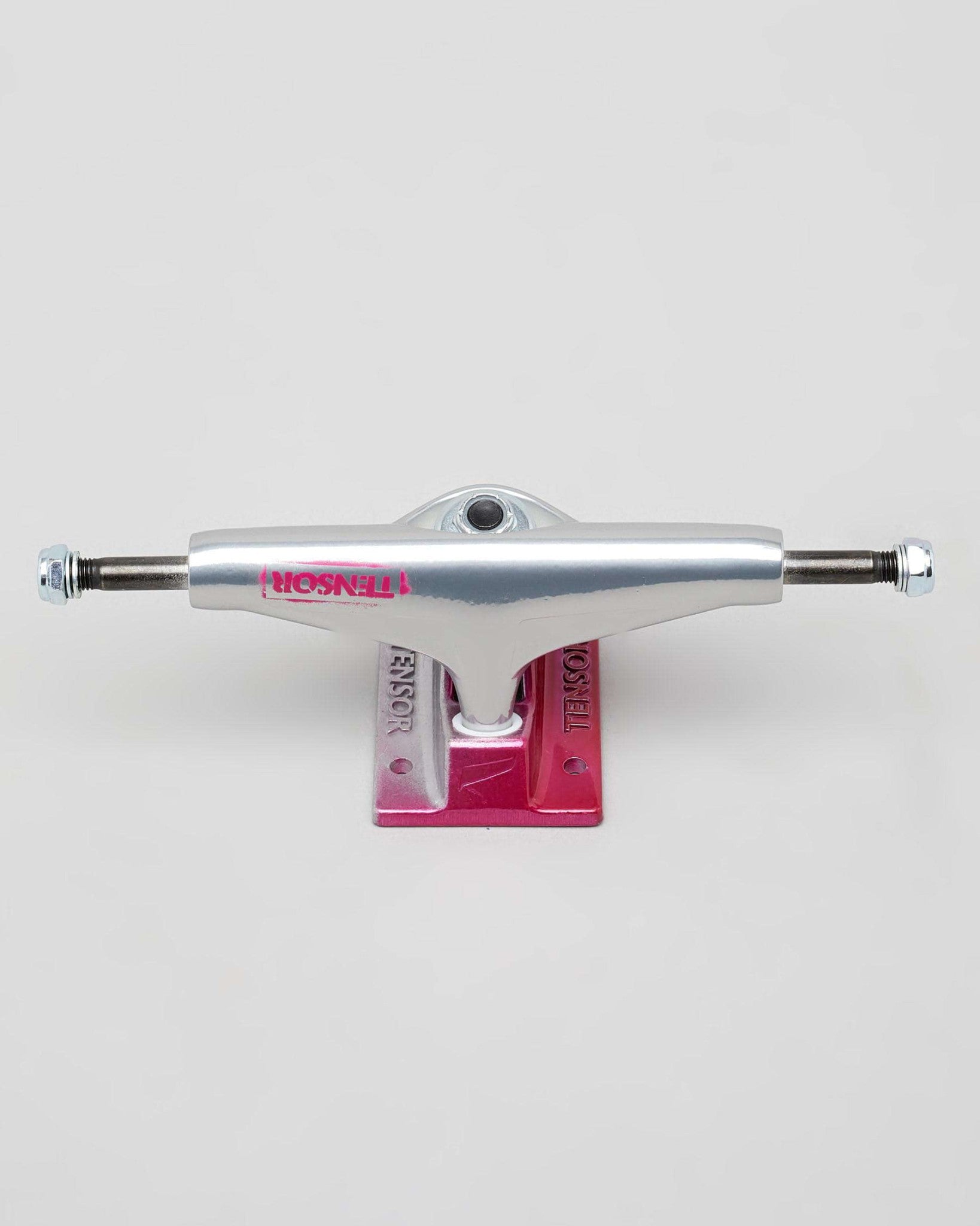 Tensor Skateboard Trucks Alum Stencil Mirror Raw Crimson Fade 5 25 Axles 8