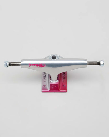 Tensor Skateboard Trucks Alum Stencil Mirror Raw Crimson Fade 5 25 Axles 8