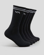 Rvca Socks 5 Pack Union Iii Crew Black Size 7 11 Skateboard Sox